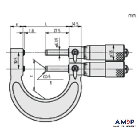 Mic Ext Mec 0-25mm / 0,01mm Typ Calibre