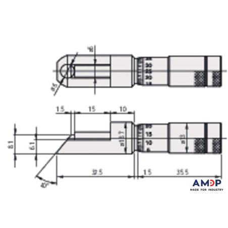 Mic Ext Mec 0-0,5" Pour Sertissage Bombe Aérosol