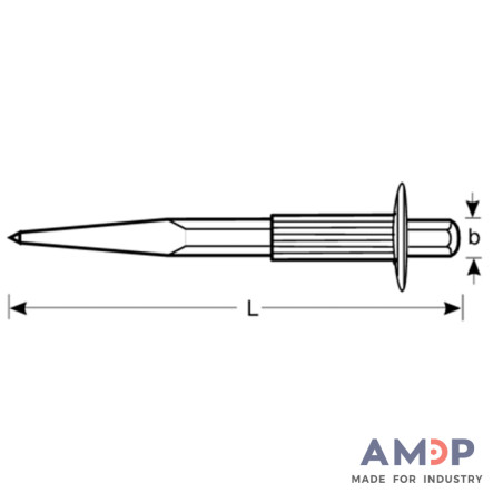 Burin Pointu 300Mm/Protecteur