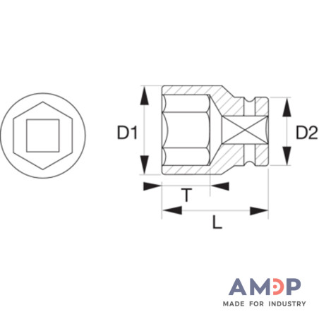 Douille 1/4 6700Sm 4 Mm