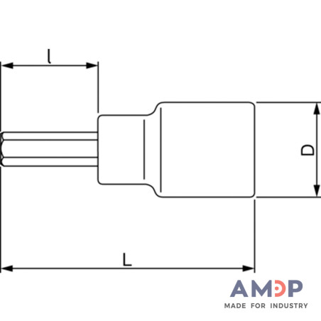 Douille Tvis 1/2-T45 L