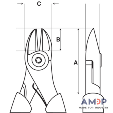 Pince Coup Diag Antidefl 200Mm