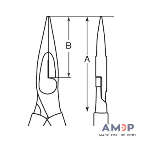 Pince Bec Long Antidefla 180Mm