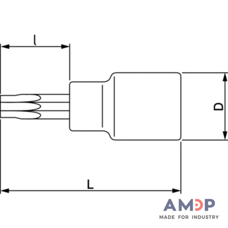 Douille Tvis 3/8 Vis Torx Lgue