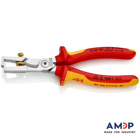 Pince à dénuder et coupe-câbles KNIPEX StriX - 180mm chromé 1000V