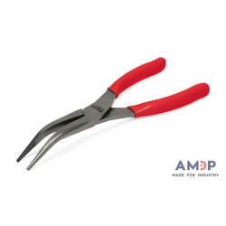 8" talon grip™ 35° bent needle nose pliers (red)